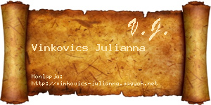 Vinkovics Julianna névjegykártya